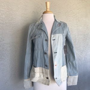 ANTHROPOLOGIE Holding Horses Pinstriped Jacket XS